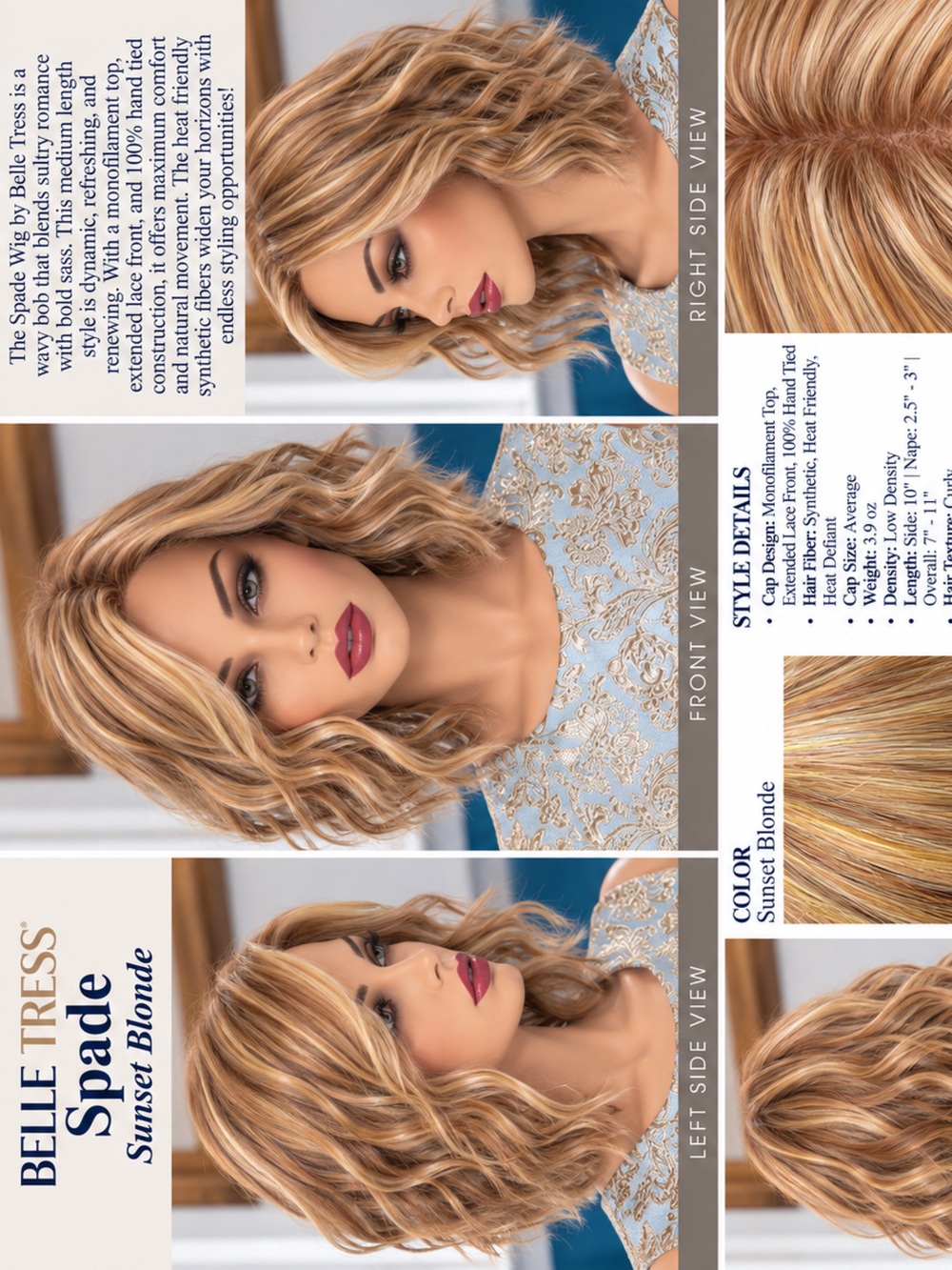 Belle Tress Spade Wig in Sunset Blonde - LUXE Collection-100% hand tied